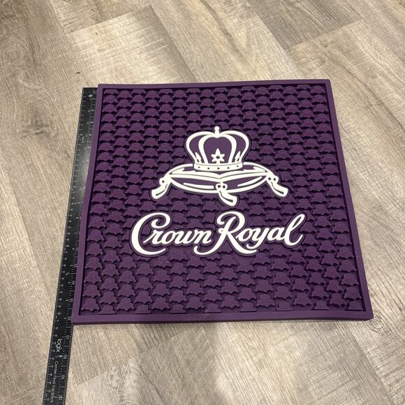 Crown Royal Bar Spill Mat Rubber purple white logo Large 16 1/2" Sq RARE htf new - Picture 5 of 6